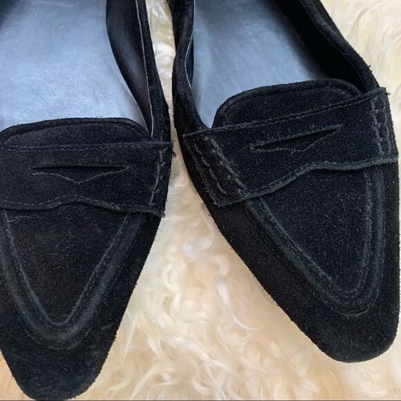 Talbots Black Suede Pointed Toe Loafer - Picture 2 of 6